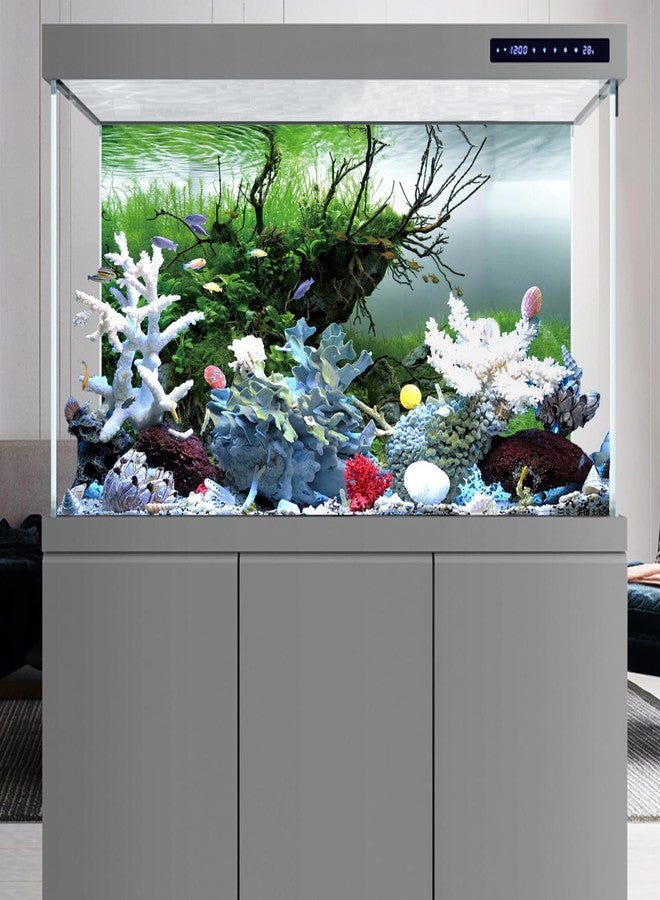 AWERT 24x16 inches Branches Fish Tank Background Seaweed Aquarium Background River Bed & Lake Aquarium Background Vinyl Background - Image 5